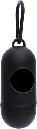 Dog Poop Bag Dispenser With Bags - Durable and Guaranteed Leakproof, Unscented, 1 Holder and 15 Bags, Black