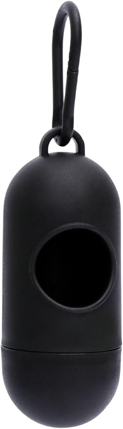 Dog Poop Bag Dispenser With Bags - Durable and Guaranteed Leakproof, Unscented, 1 Holder and 15 Bags, Black
