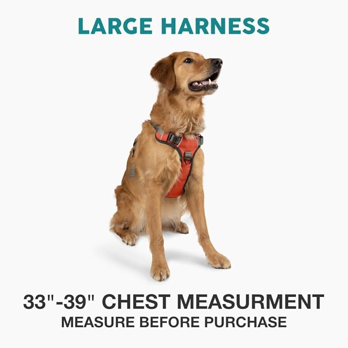 Embark Adventure Dog Harness, Reflective Trim No Pull Dog Harness for Large Dogs - Military Grade Nylon, Front Clip with Gel Lined Handle.