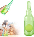 Drkicsy Pet Chew Beer Bottle with Tennis Ball Dog Chew Toy, Water Bottle Interactive Dog Toys for Chewing and Playing, Crunch and Play Bottle Dogs Toy with Squeaky Sound (Green, Large)