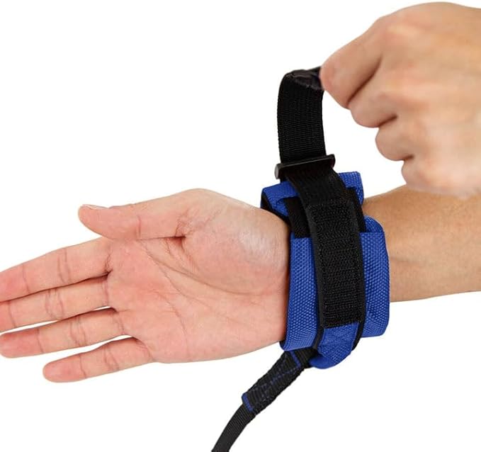 Gooby Easy Fit Wrist Band Surfer Leash - Blue, 6 FT - Comfortable Hands Free Leash with Elastic Band for Small, Medium and Large Dogs