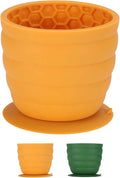Treat Dispensing Dog Toy, Interactive Puzzle Feeder, Stuffable Chew Toy for Boredom, Enrichment Frozen Treat Dispenser, Yellow, Medium