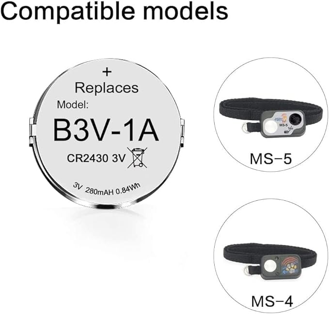 Abeden B3V 1A Lithium Replacement Battery Compatible with High Tech Pet Single Electronic Collar Battery for Model MS-4 and MS-5 12 Pack