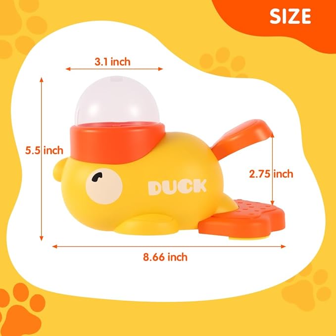 Interactive Cat Treat Dispenser, Slow Feeder Cat Puzzle Toy Duck Shaped Design