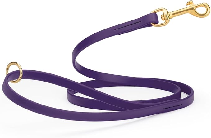 Viper Biothane K9 Working Dog Leash Waterproof Lead for Tracking Training Schutzhund Odor-Proof Long Line with Solid Brass Snap for Puppy Medium and Large Dogs 4ft, Violet Purple