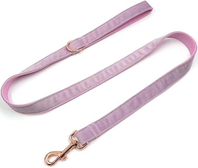 PETDURO Custom Dog Collar Personalized with Name Engraved Quick Release Rose Gold Metal Buckle for Large Medium Small Girl Dogs - Dog Leash and Bow Tie Available - Soft Comfy Velvet (Purple, XL)