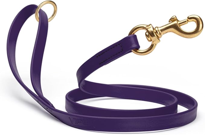 Viper Biothane K9 Working Dog Leash Waterproof Lead for Tracking Training Schutzhund Odor-Proof Long Line with Solid Brass Snap for Puppy Medium and Large Dogs 4ft, Violet Purple