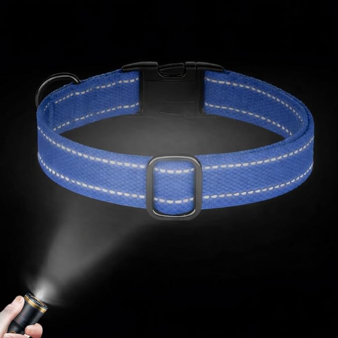 Personalized Dog Collar with Engraved Metal Buckle Reflective Cotton Custom Collar for Dogs Puppy with Name and Phone Number 8 Colors, 4 Sizes (Green, S, 9"-12")