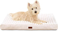 Orthopedic Dog Bed with Firm High-Density Egg Crate Foam Mattress,Machine Washable Cover & Non-Slip Bottom for Small Breeds & Toy Dogs (Beige, 23" L x 17" W x 3" H)