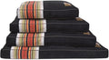 Pendleton Acadia National Park Napper Dog Bed – Size Small (28" x 20" x 4") - Washable Fleece Cover, Durable Cotton Canvas Bottom, Black with Multicolor Stripes