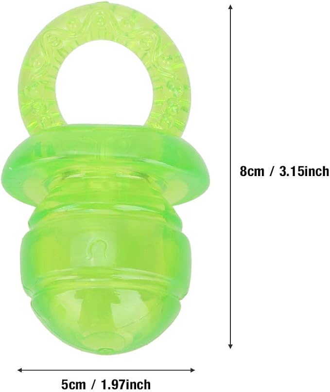 Pet Dog Chew Toy, 5PCS / Set Pacifier Shaped Pet Dogs Teether Teething Sounding Interactive Chew Toy Teeth Cleaning Interactive Training Play Toy for Pet Puppy Dog Supplies (Green)
