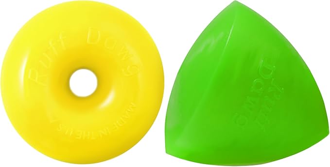 Ruff Dawg Dawg-Nut & Dawg-X Bundle - Durable Rubber Dog Toys for Chewers - Made in The USA - Floats in Water - Assorted Neon Colors for Visibility