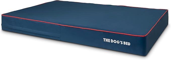 The Dog’s Bed Orthopedic Memory Foam Dog Bed Mattress, Oxford Fabric, Blue with Red Trim, XXL, 6-Inch