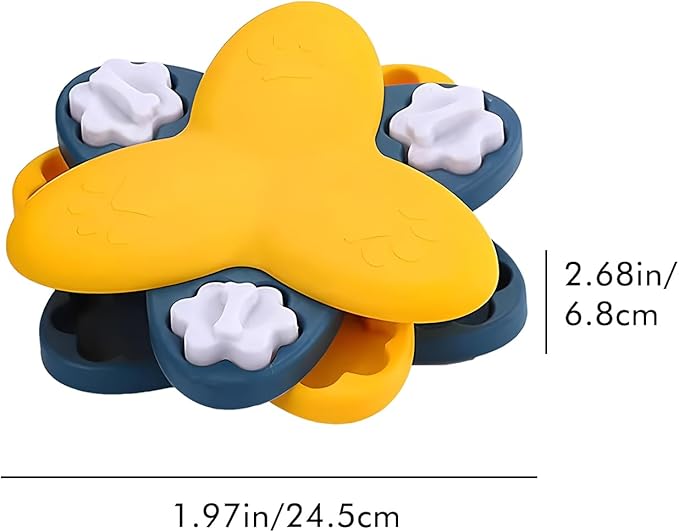 Pet Puzzle Dispensing Slow Feeder Cat Puzzle Toys for IQ Training & Mental Enrichment, Interactive Toys for Small Medium Cats and Dog, Puppy Treat for Fun Feeding Toy (Yellow Tornado Shape)
