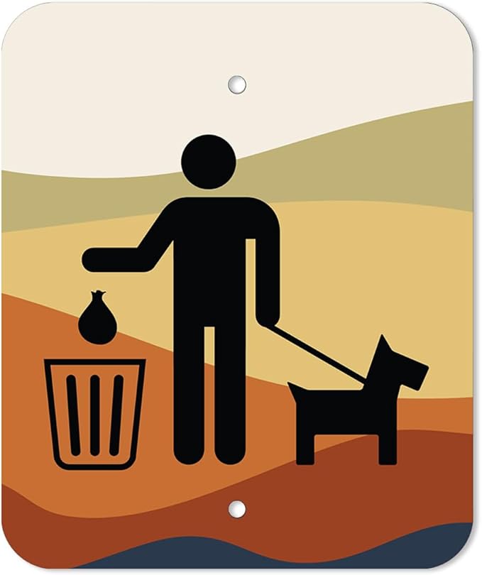 DISPENSE-ART™ collection "Desert Landscape" - Custom UV printed design on rust-proof aluminum 7' dog waste station with 400 dog waste roll bags