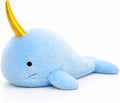 Narwhal Dog Toy | Whale Dog Toy | Squeaky Plush Narwhal | Whale Stuffed Squeaky Chew Dogs Toys | Realistic Animal Dogs Toys | Interactive Squeaky Whales | Small/Medium Breed | Blue | 8"