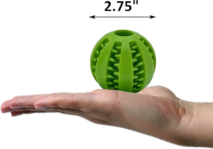Feeder Dog Toy with Slots for Treats, Durable Rubber Ball 2.75in