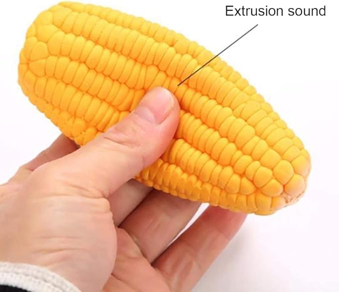 2Pcs Pet Dog Puppy Latex Corn Shape Squeaky Bite-Resistant Interactive Play Chew Toy Pet Supplies Dog Toy Corn, Toys Aggressive Chewers for Small/Medium/Large