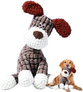 Drkicsy Indestructible Dog Toy, Durable Plush Dog Toys for Aggressive Chewers, Dogs Squeaky Chew Toys for Small Medium Large Dogs Indoor Puppy Teething (Brown)