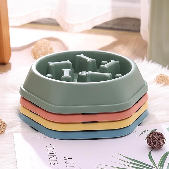 Slow Feed Puzzle Bowl for Dogs – Interactive Anti-Choke Design, Non-Slip & Easy Clean, Ideal for Puppies & Adult Dogs (Yellow)