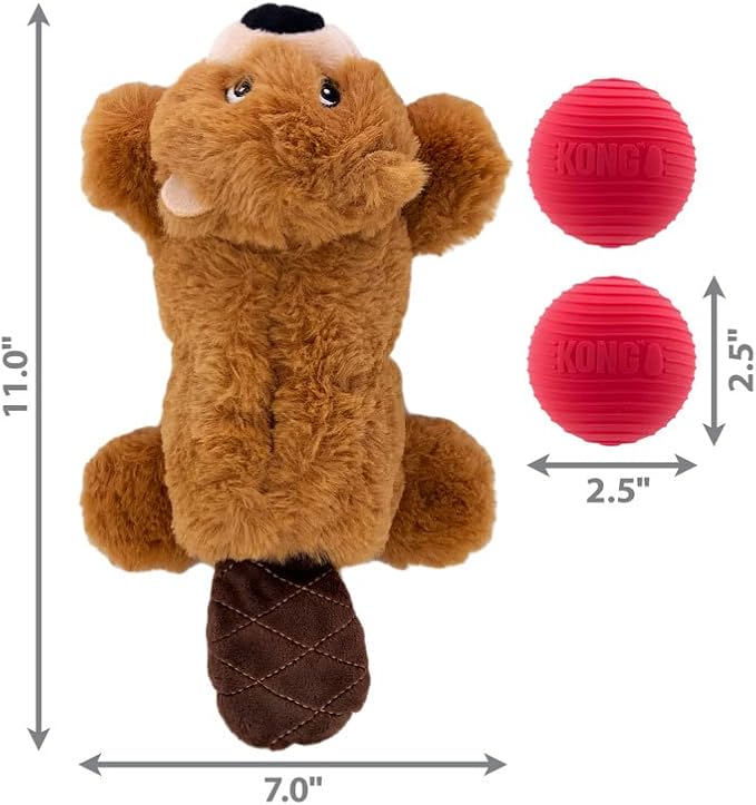 KONG Cozie Pocketz Beaver Puzzle Interactive Dog Toy (Medium)