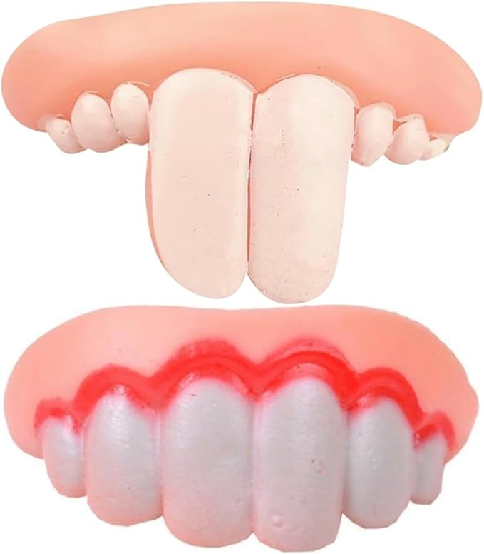 2Pcs Fake Braces for Dogs | Funnys Silicone Dentures for Dogs | Funny Fakes Teeth | Creative Fakes Teeths Dog Chew Toys - Funnys Dentures Pet Decorating, Easy to Apply Dog Toy Teeth，Toys