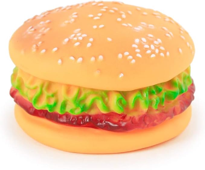 NTRR Bite-Resistant Dog Toys Squeaky Chewing Toys Tooth Cleaning Supplies, Golden Retriever Teddy Pets, etc., Dog Training, Sofa Damage Prevention, Hamburger Pet Toys