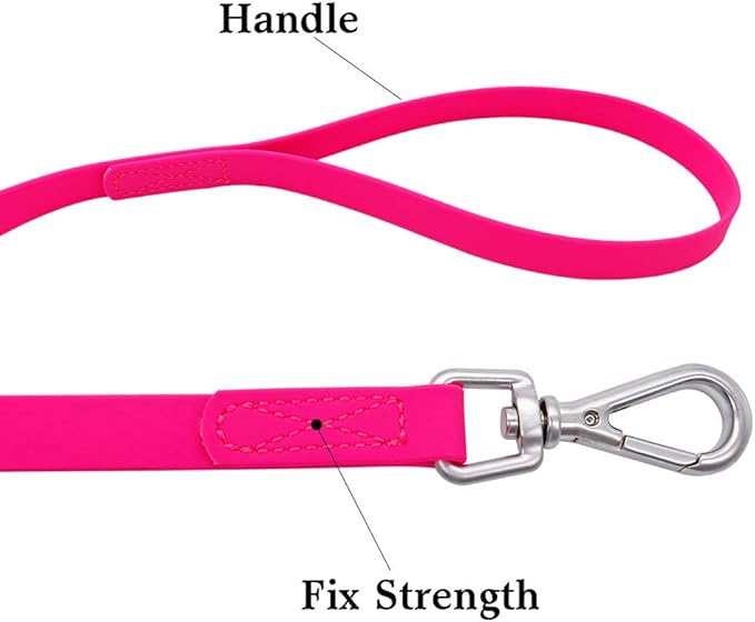 Waterproof Dog Training Leash 50FT 30FT 15FT 10FT 5FT Heavy Duty Recall Long Lead for Large Medium Small Dogs (10FT, Pink)