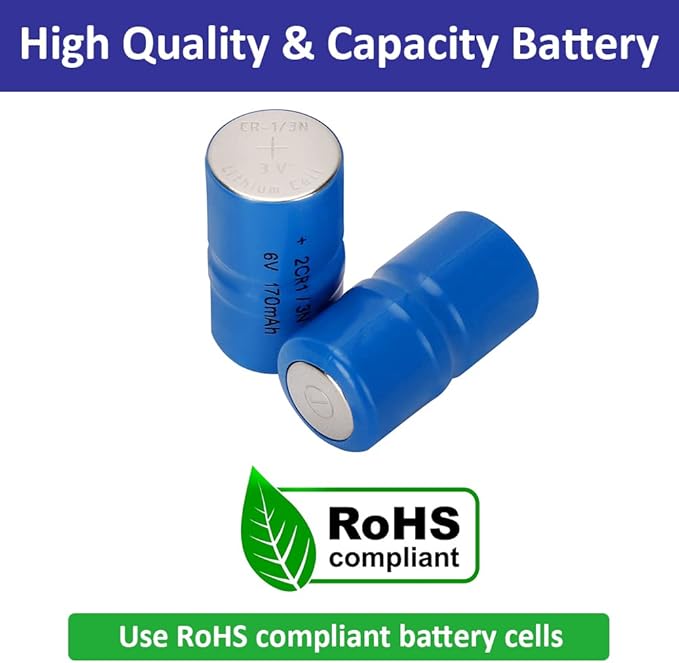2CR1/3N 6 Volt Replacement Battery Compatible with Pet Stop, Dog Guard, Perimeter and Extreme Dog Collars 4-Pack