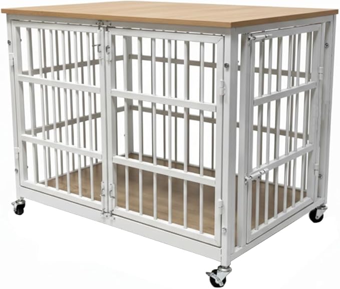 48 inch Dog Crate Furniture, Heavy Duty Dog Kennel Indoor for Large Dogs, Escape-Proof and Chew-Proof Wooden Dog Cage for high Anxiety Dog, Decorate House as TV Stand, End Table
