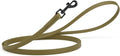 Dogline Biothane Waterproof Dog Leash Strong Coated Nylon Webbing with Black Hardware Odor-Proof Easy to Clean High Performance for Small or Large Dogs Made in USA 4 or 6 ft Lead, Olive Drab Green