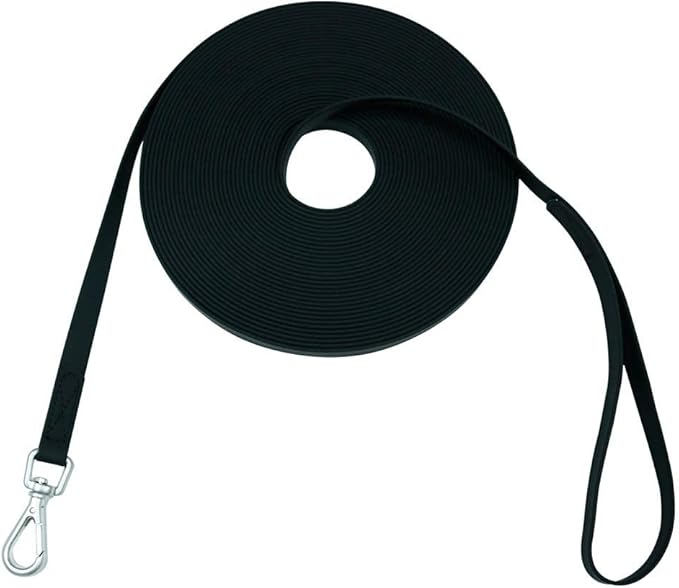 Waterproof Dog Training Leash 50FT 30FT 15FT 10FT 5FT Heavy Duty Recall Long Lead for Large Medium Small Dogs (50FT, Black)
