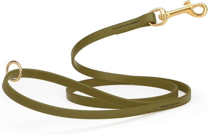 Viper Biothane K9 Working Dog Leash Waterproof Lead for Tracking Training Schutzhund Odor-Proof Long Line with Solid Brass Snap for Puppy Medium and Large Dogs 6ft, Olive Drab Green