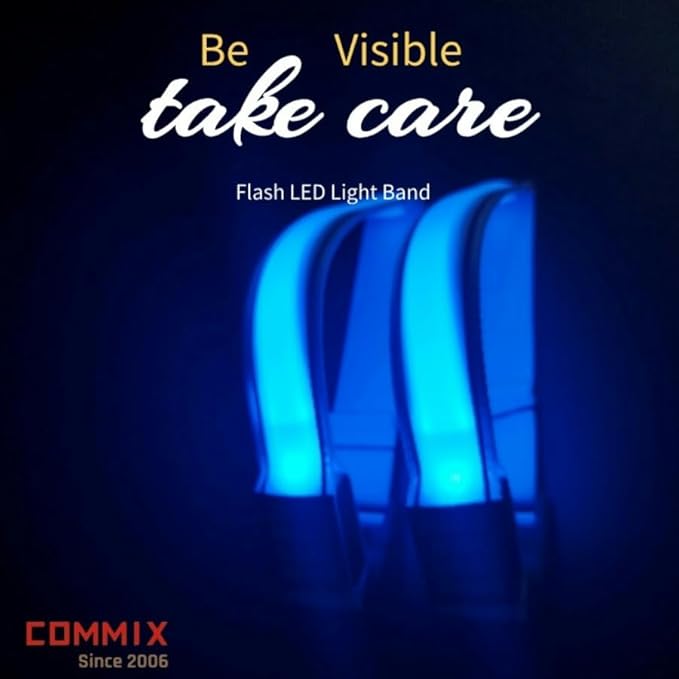 2-Pack Flash LED Pet Safety Collar Light Band - Blue