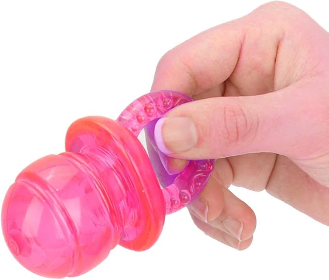 Estink Pet Chew Toy, 5PCS / Set Pacifier Shaped Pet Dogs Teether Teething Sounding Interactive Chew Toy Teeth Cleaning Interactive Training Play Toy Pet Supplies (Red)