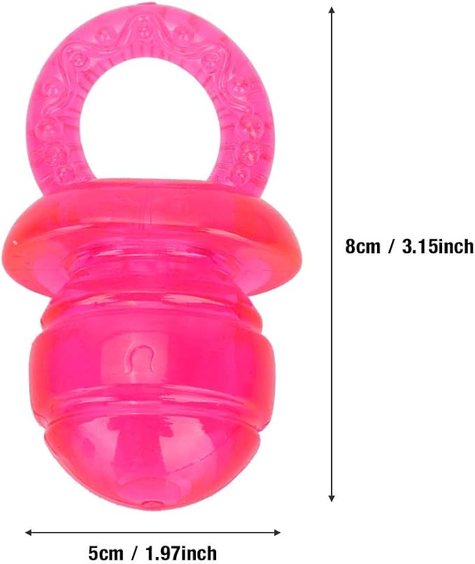 Estink Pet Chew Toy, 5PCS / Set Pacifier Shaped Pet Dogs Teether Teething Sounding Interactive Chew Toy Teeth Cleaning Interactive Training Play Toy Pet Supplies (Red)