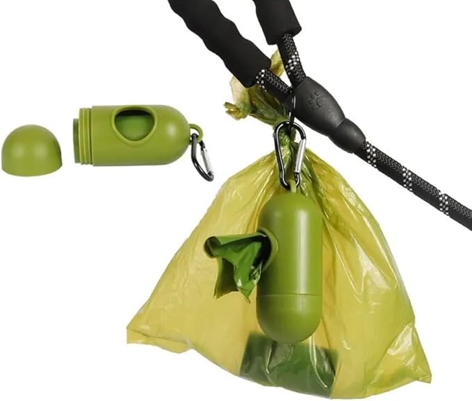Dog Poop Bag Holder with Dog Poop Bags, Durable and Guaranteed Leakproof, Unscented, 1 Dispenser and 15 Bags (Pink)