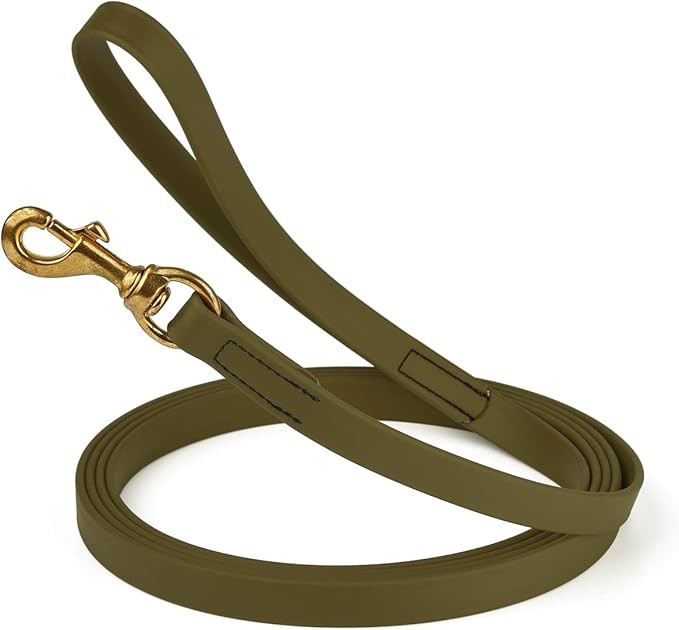 Viper K9 Biothane Working Dog Leash Waterproof Lead for Tracking Training Schutzhund Dog Sport & Search - Odor-Proof Long Line with Solid Brass Snap for Puppy Medium Large 3/4" x 33ft Olive Drab Green