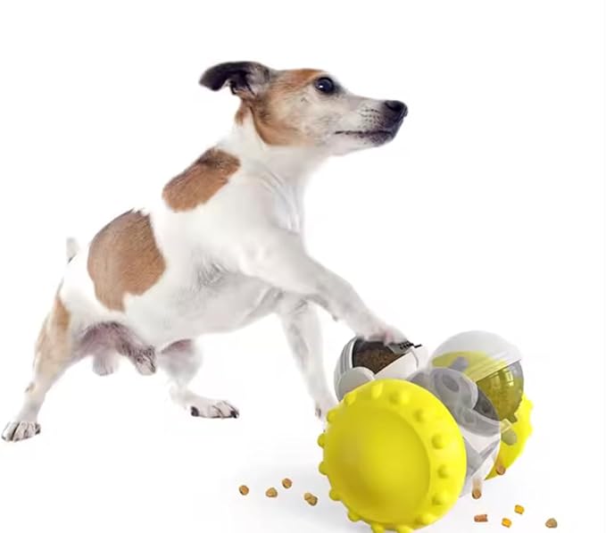 GRETEGO G&GO Dog/Cat Interactive Slow Feeder Puzzle Toy, Cognitive Dog Toys, Dog Treat Dispenser Toy, Interactive Pets Toys for Indoor, Treat Dispensing Dog Toys, Slow Eating Dog Bowl (Yellow)
