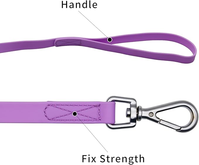 Waterproof Dog Training Leash 50FT 30FT 15FT 10FT 5FT Heavy Duty Recall Long Lead for Large Medium Small Dogs (50FT, Purple)