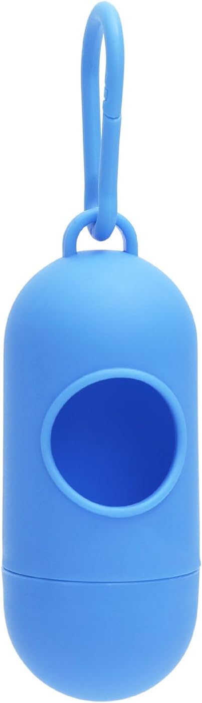 Durable Dog Waste Holder Leakproof Dispenser with 15 Unscented Bags, Blue