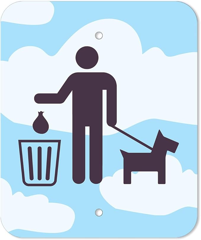 DISPENSE-ART™ collection "Dog Park Walk" - Custom UV printed design on rust-proof aluminum 7' dog waste station with 400 dog waste roll bags