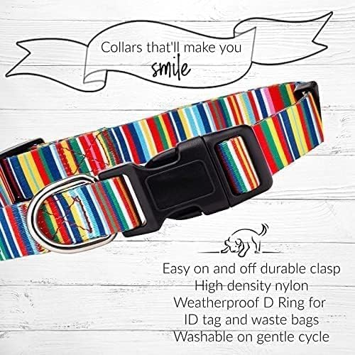 Lucky Love Dog Collar, Beautiful & Vivid Patterns, Rainbow Dog Collar for X-Large Dogs, Easy On & Off Clasp Accessory (Hippie, XL)…