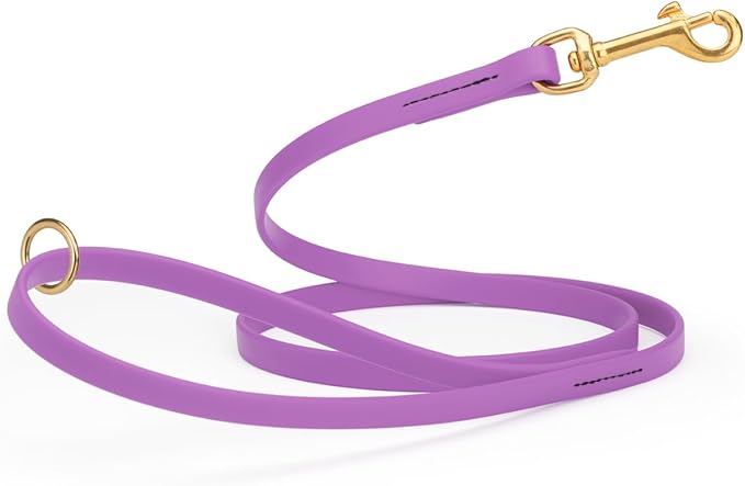 Viper Biothane K9 Working Dog Leash Waterproof Lead for Tracking Training Schutzhund Odor-Proof Long Line with Solid Brass Snap for Puppy Medium and Large Dogs 6ft, Amethyst Purple