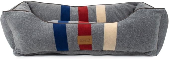 Pendleton Fleece Kuddler Dog Bed - Cabin Stripe Gray, M
