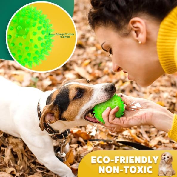 Soft Transparent Spiky Dog Chew Ball, 6.5 CM, Blue Bite Resistant Training Toy for Puppies and Cats Tool