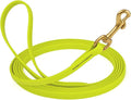 Viper K9 Biothane Working Dog Leash Waterproof Lead for Tracking Training Schutzhund Dog Sport & Search - Odor-Proof Long Line with Solid Brass Snap for Puppy Medium and Large 1/2" x 10ft SafetyYellow