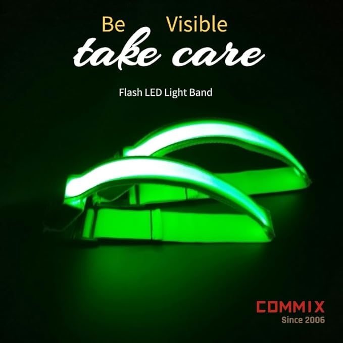 2-Pack Flash LED Pet Safety Collar Light Band - Green