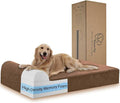 Orthopedic Dog Beds for Large Dogs, 7" Memory Foam Dog Beds with Waterproof Liner, Durable Microsuede Cover, Removable and Washable, Nonskid Bottom, 48"x30"x7" L Chocolate
