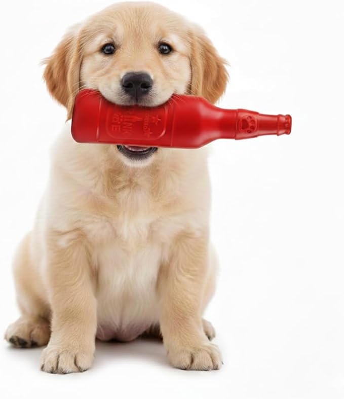 Wine Bottle Dog Toy, Cute Dog Toys for Aggressive Chewers, Bottle Chew Toys for Dogs, Interactive Dog Toys for Large/Medium/Small Dogs to Keep Busy, Dog Swimming Toys